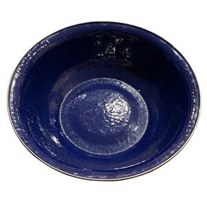 Golden Rabbit Huge Bowl Cobalt Blue Enamel Stainless Trim Crafted durable Steel
